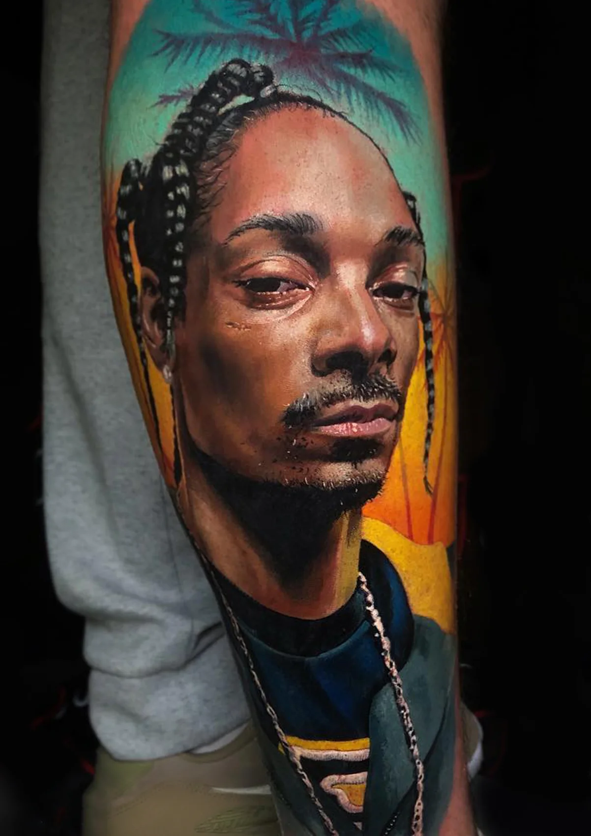 Tatouage de Michael Taguet : Snoop Dogg · Color portrait